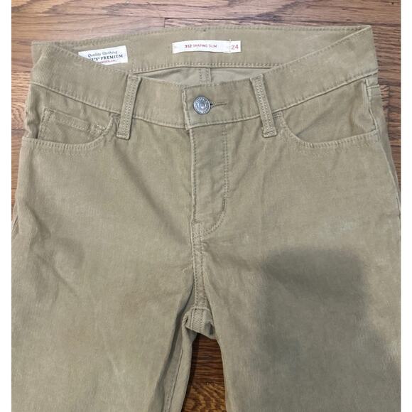 Levi’s Corduroy Pants Light Brown 24 312 Shaping Slim 0 24x30 Women’s - Picture 3 of 11